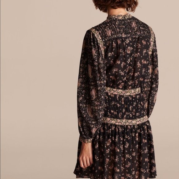 Rebecca Taylor La Vie- Black Combo Print Mix Short Dress - Picture 2 of 9